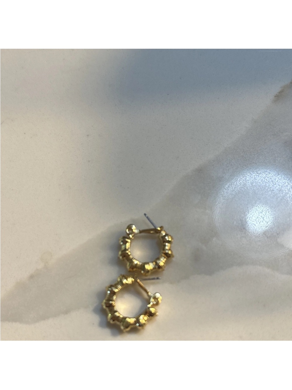 Monet Gold Floral Bead Hoop Earrings